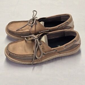 Sperry Top Sider Mens 9.5M Tan Leather Boat Shoes Slip On
